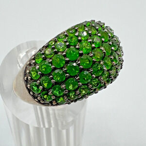 Designer SG Sterling Silver 925 & Chrome Diopside Ring - Size 10.75